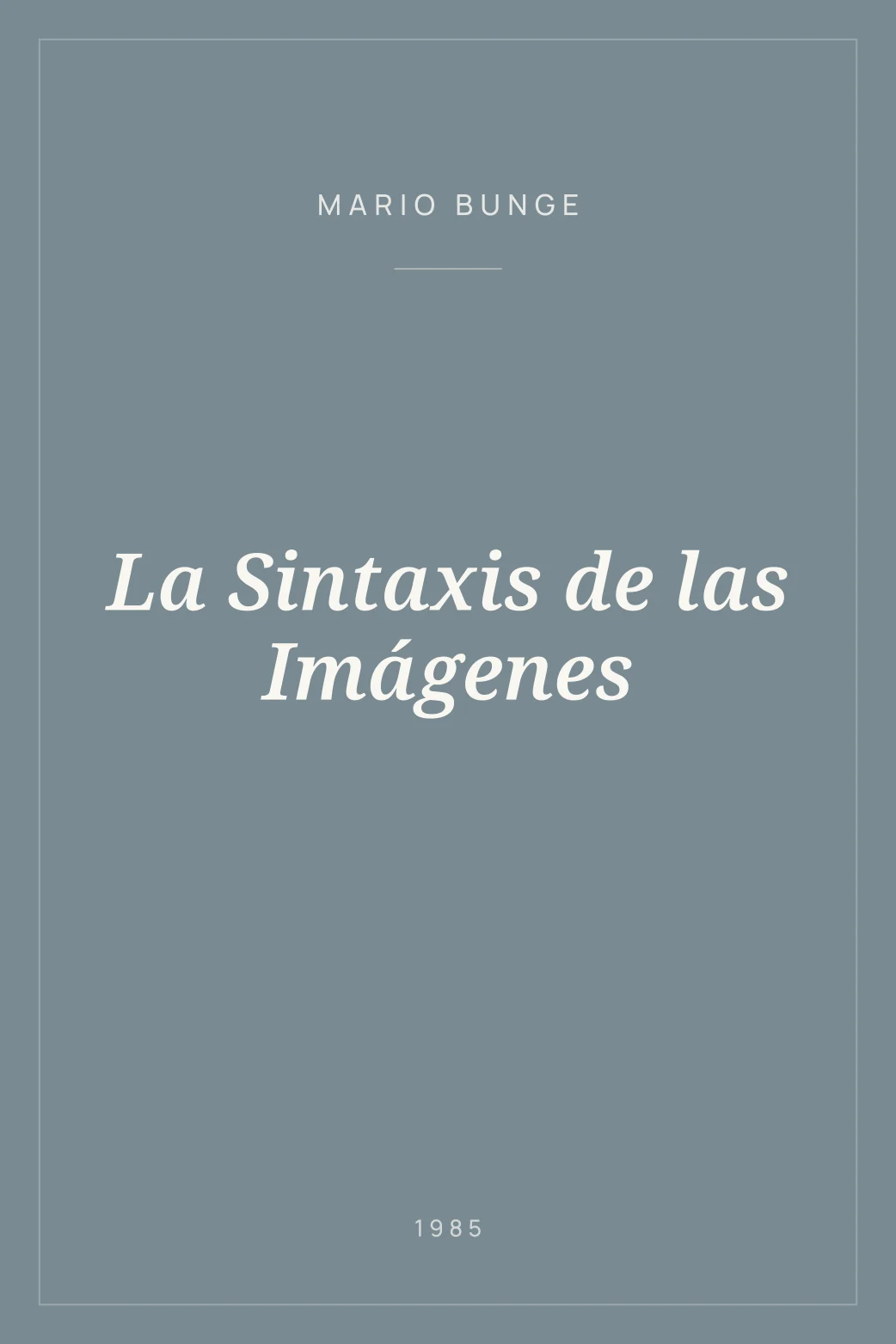 Portada de La Sintaxis de las Imágenes