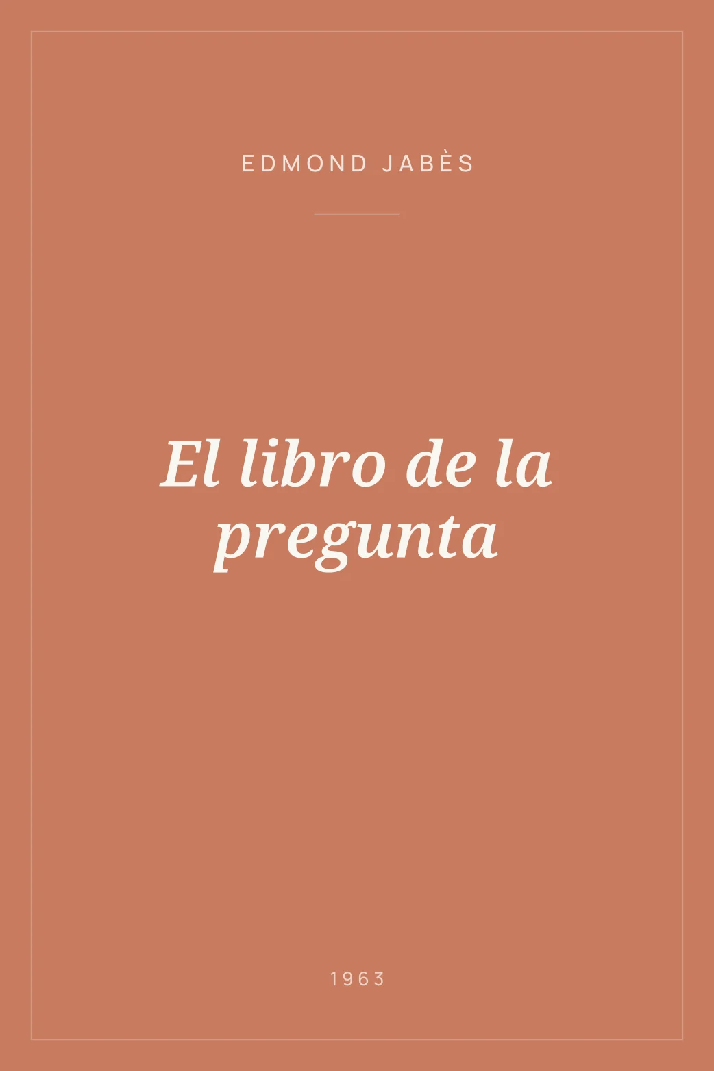 Portada de El libro de la pregunta