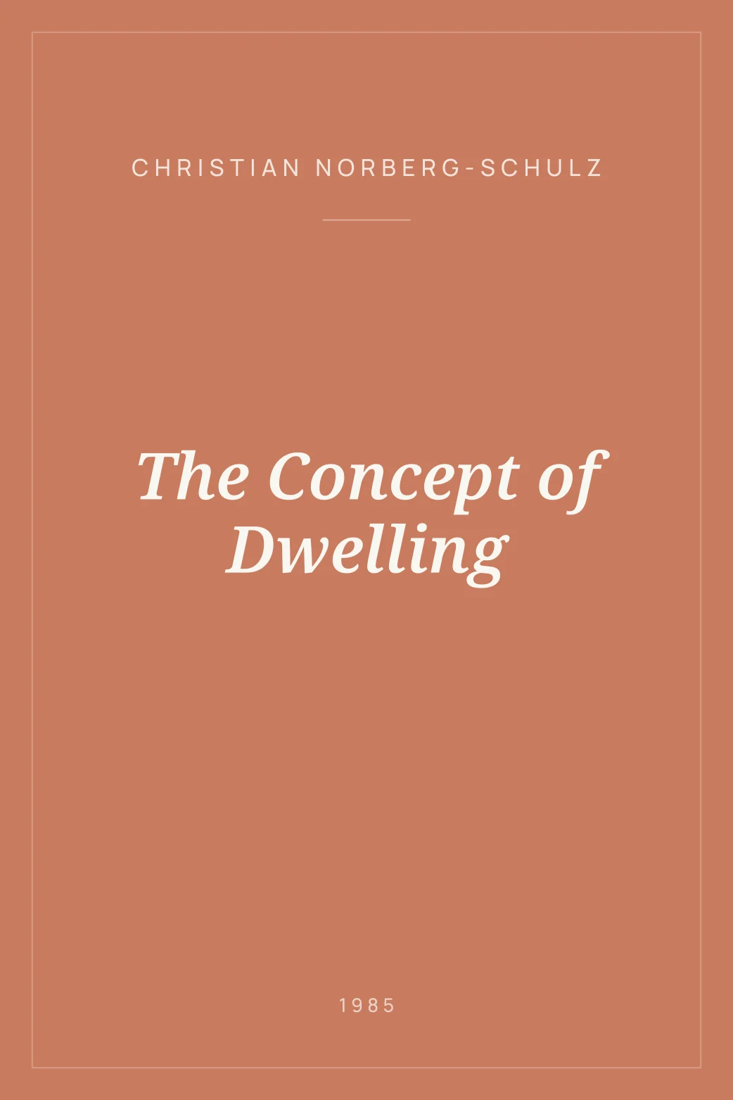 Portada de The Concept of Dwelling