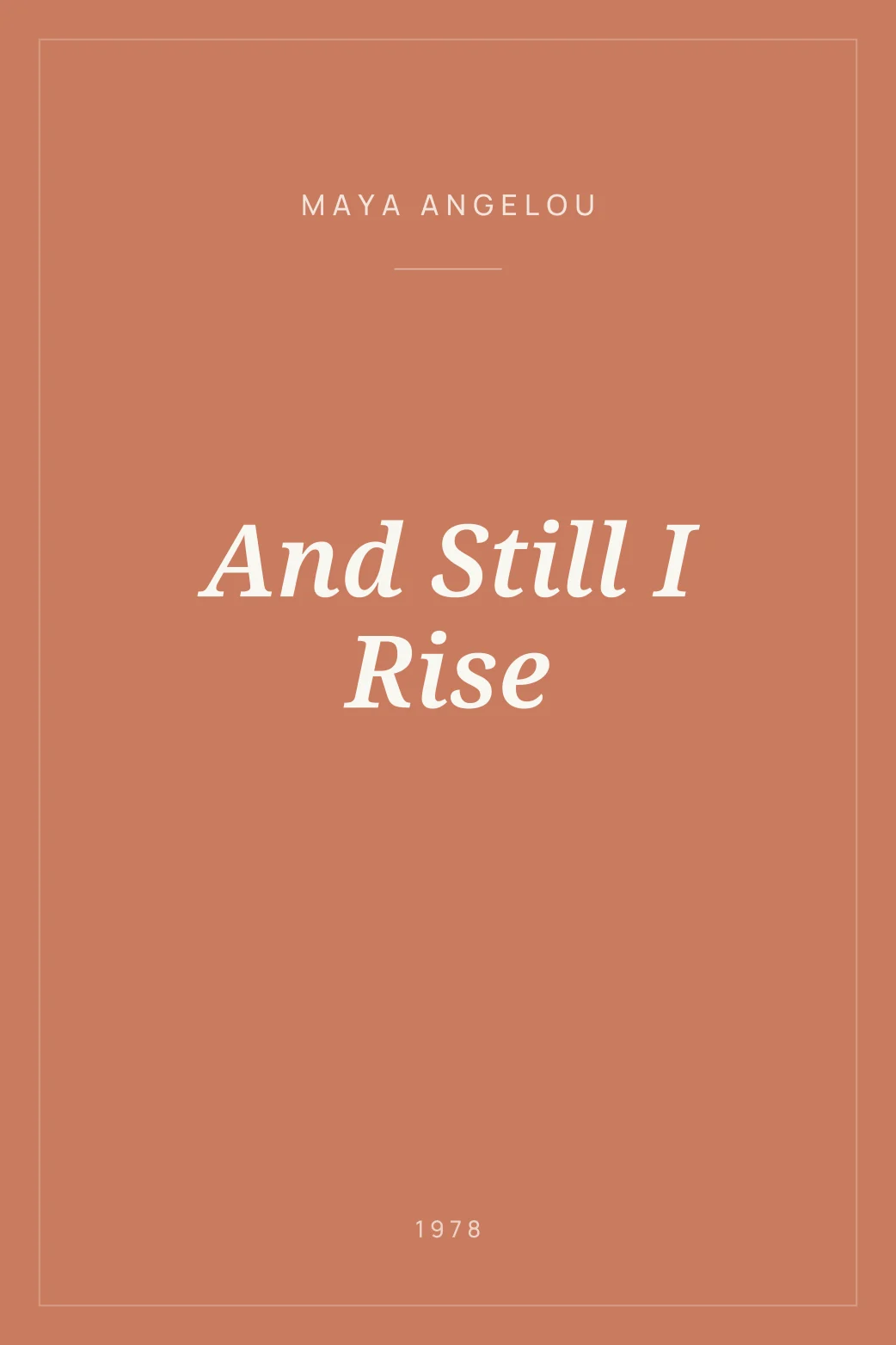 Portada de And Still I Rise