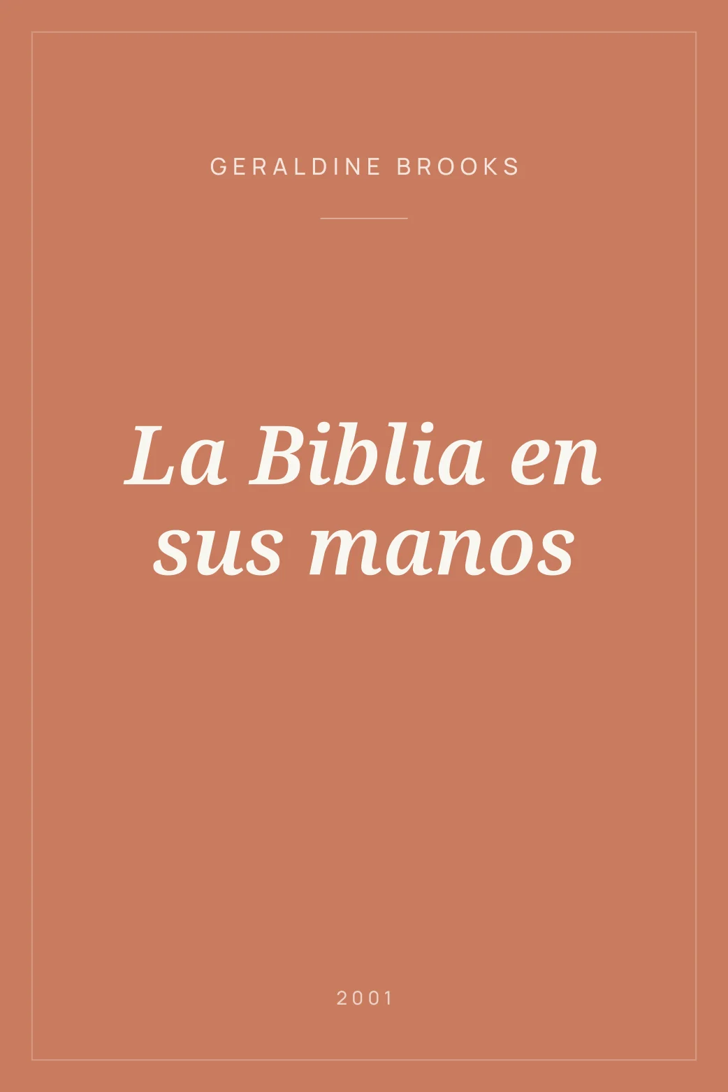 Portada de La Biblia en sus manos