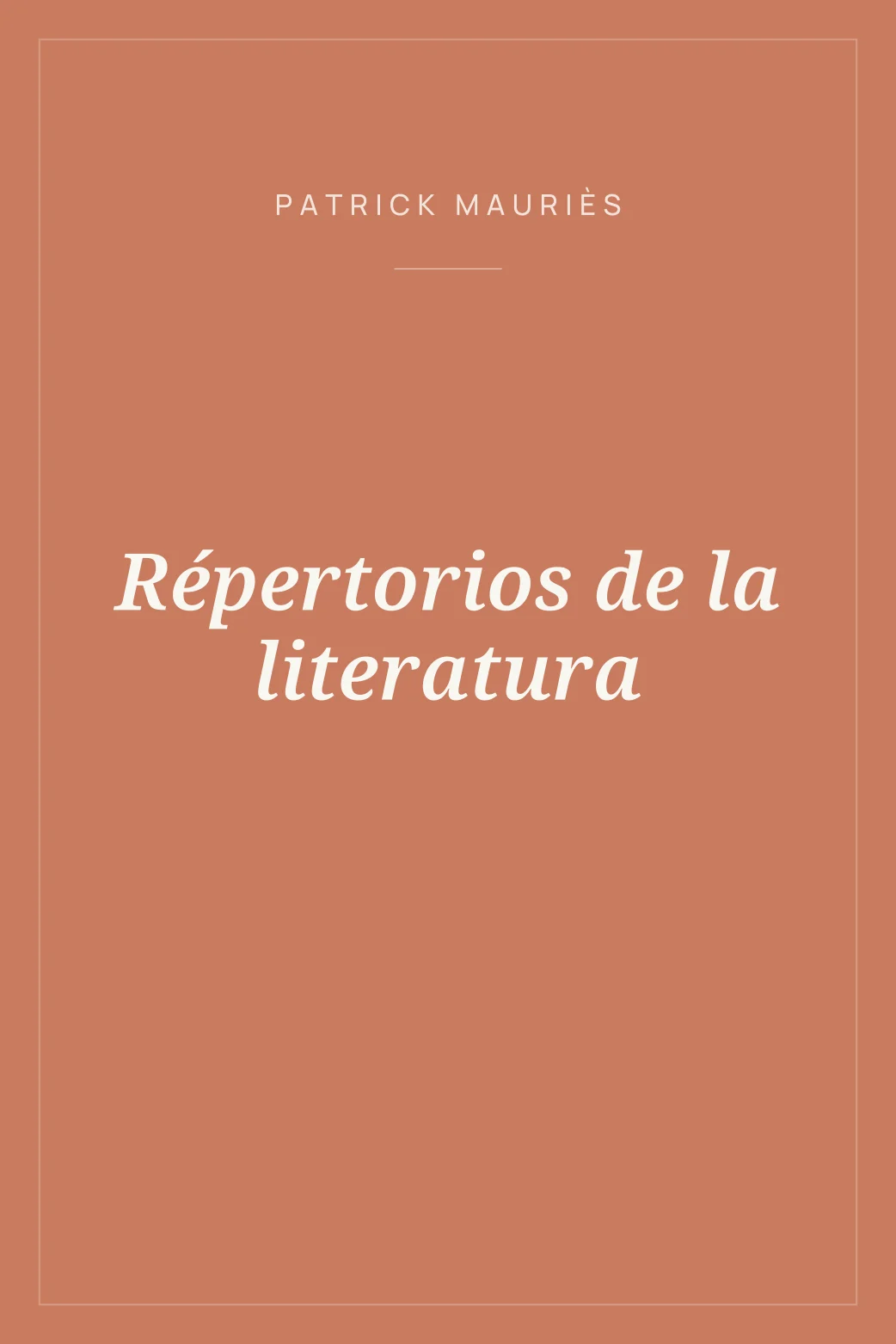 Portada de Répertorios de la literatura