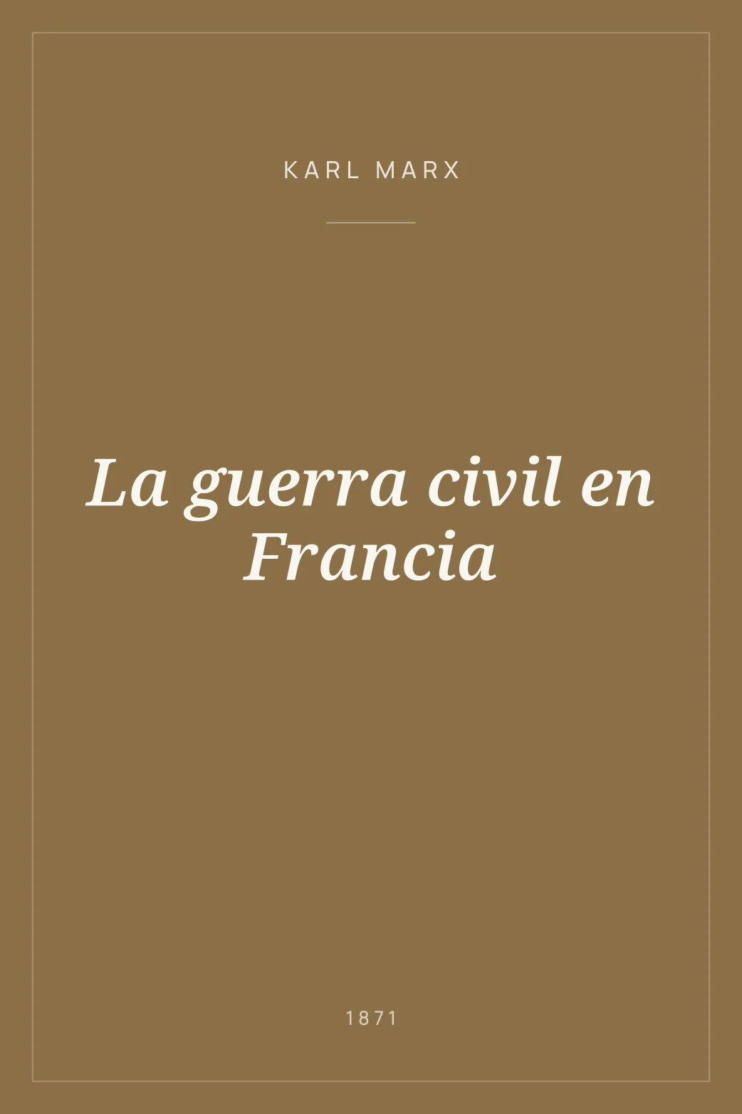 Portada de La guerra civil en Francia