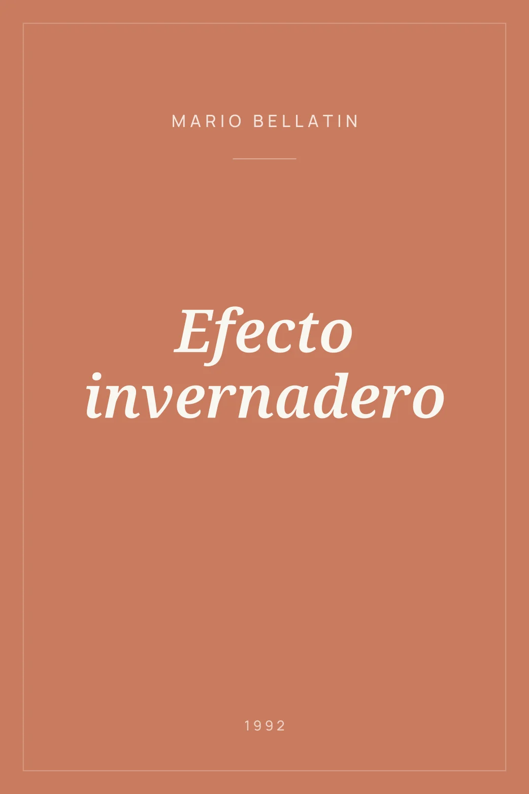 Portada de Efecto invernadero