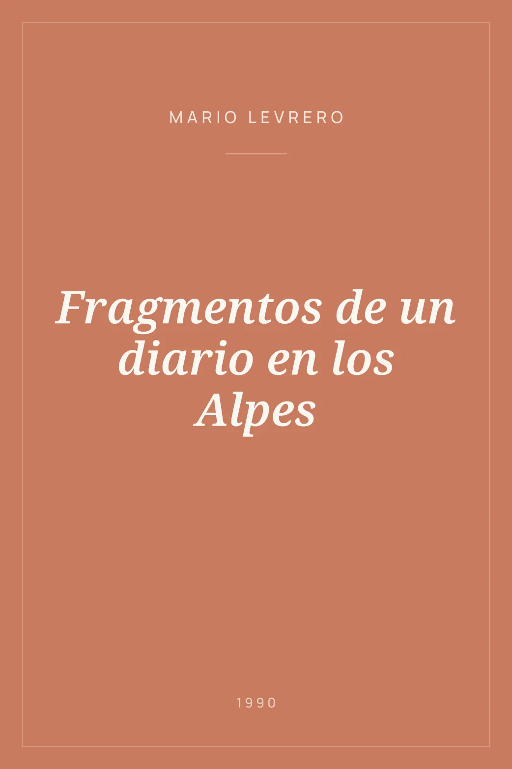 Portada de Fragmentos de un diario en los Alpes