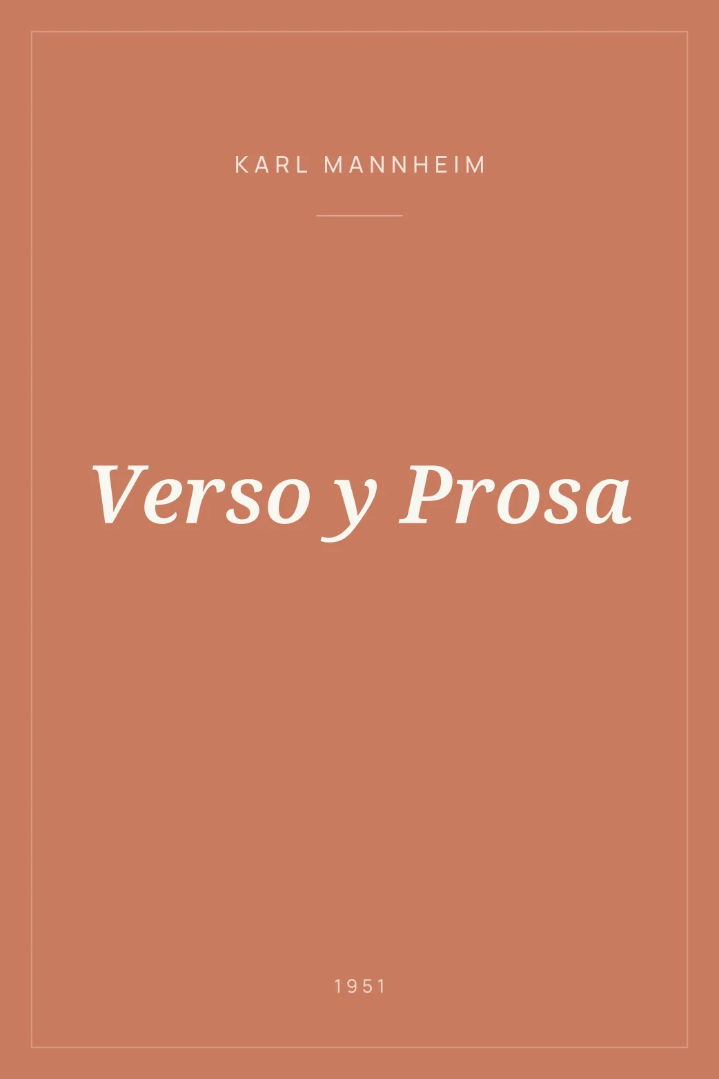 Portada de Verso y Prosa