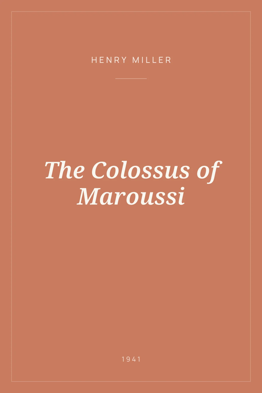 Portada de The Colossus of Maroussi