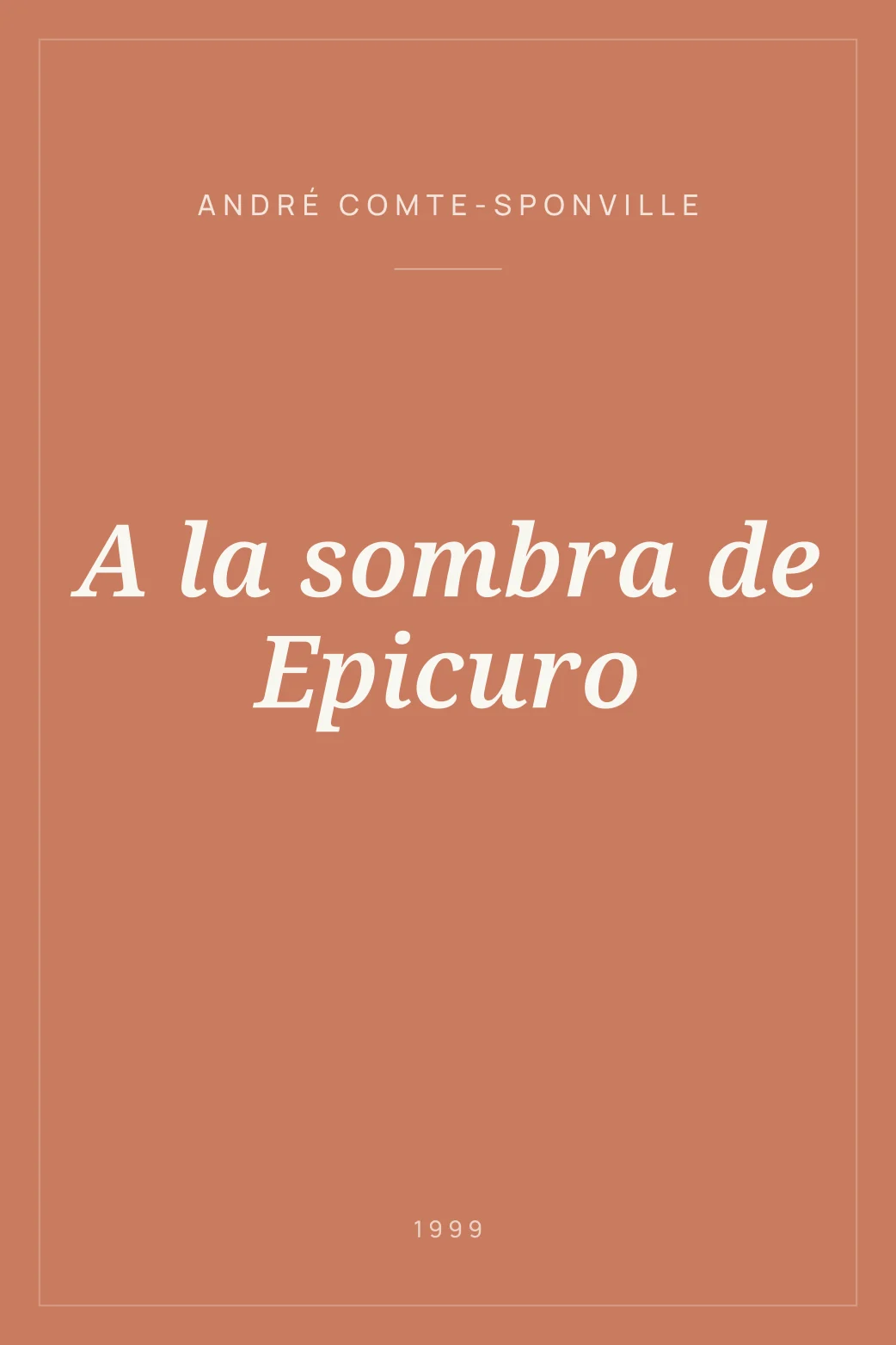 Portada de A la sombra de Epicuro