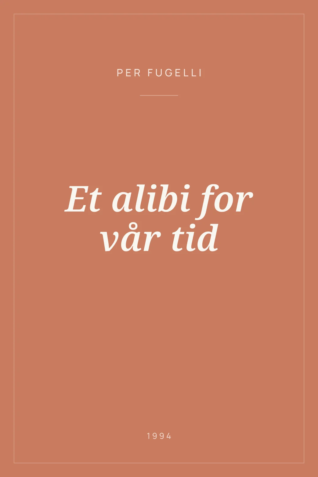 Portada de Et alibi for vår tid