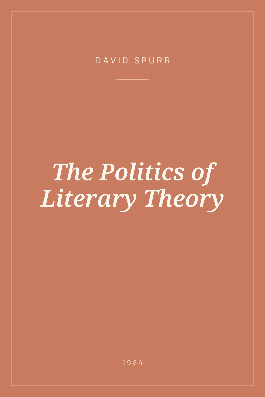 Portada de The Politics of Literary Theory