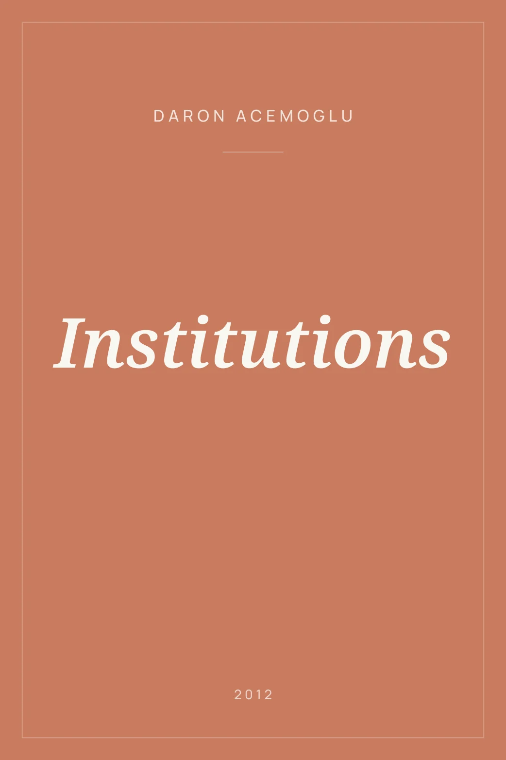 Portada de Institutions