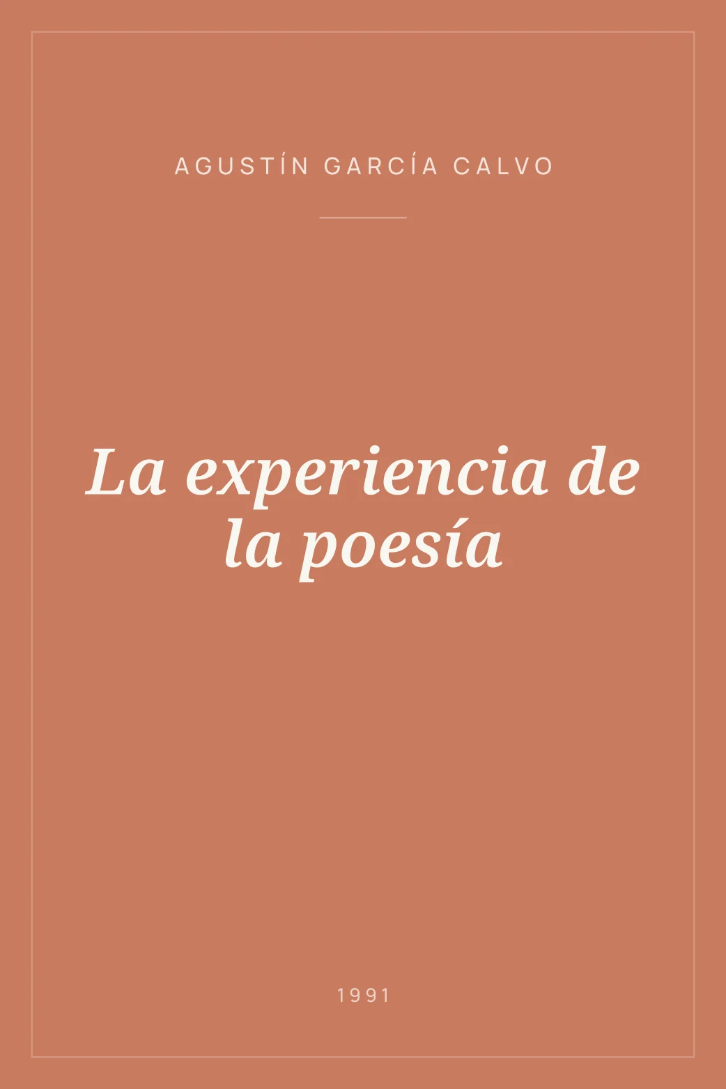 Portada de La experiencia de la poesía