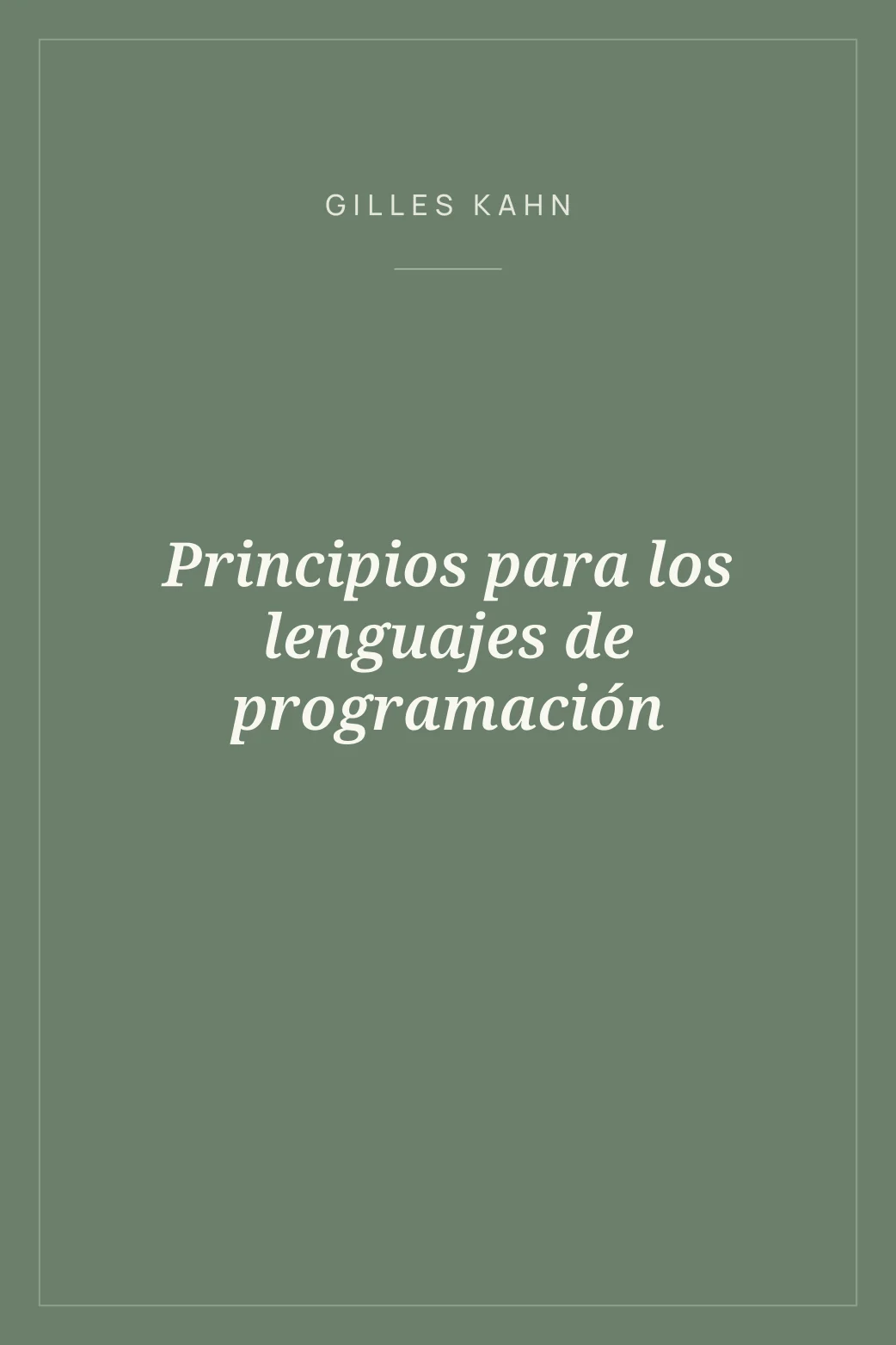 Portada de Principios para los lenguajes de programación