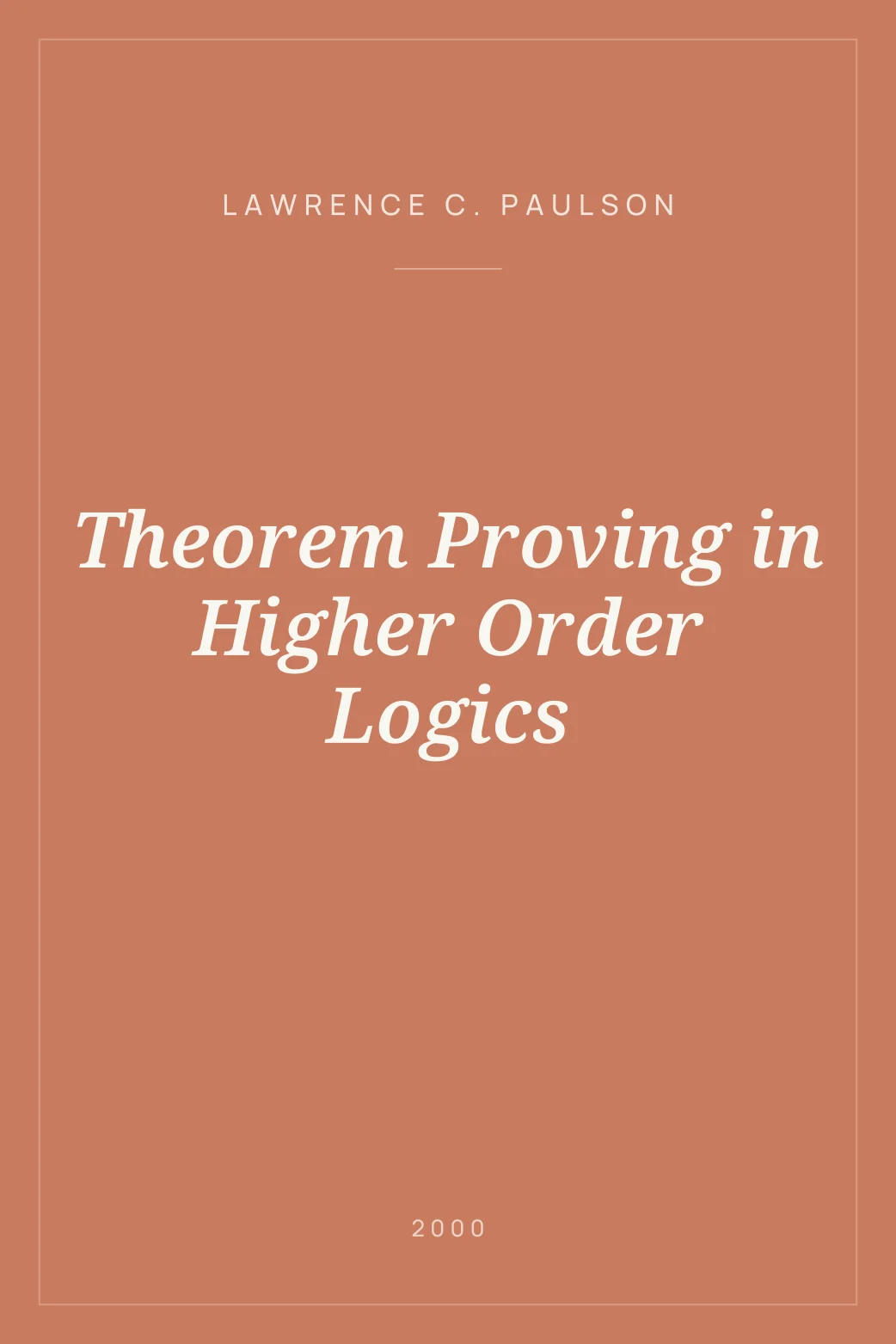 Portada de Theorem Proving in Higher Order Logics