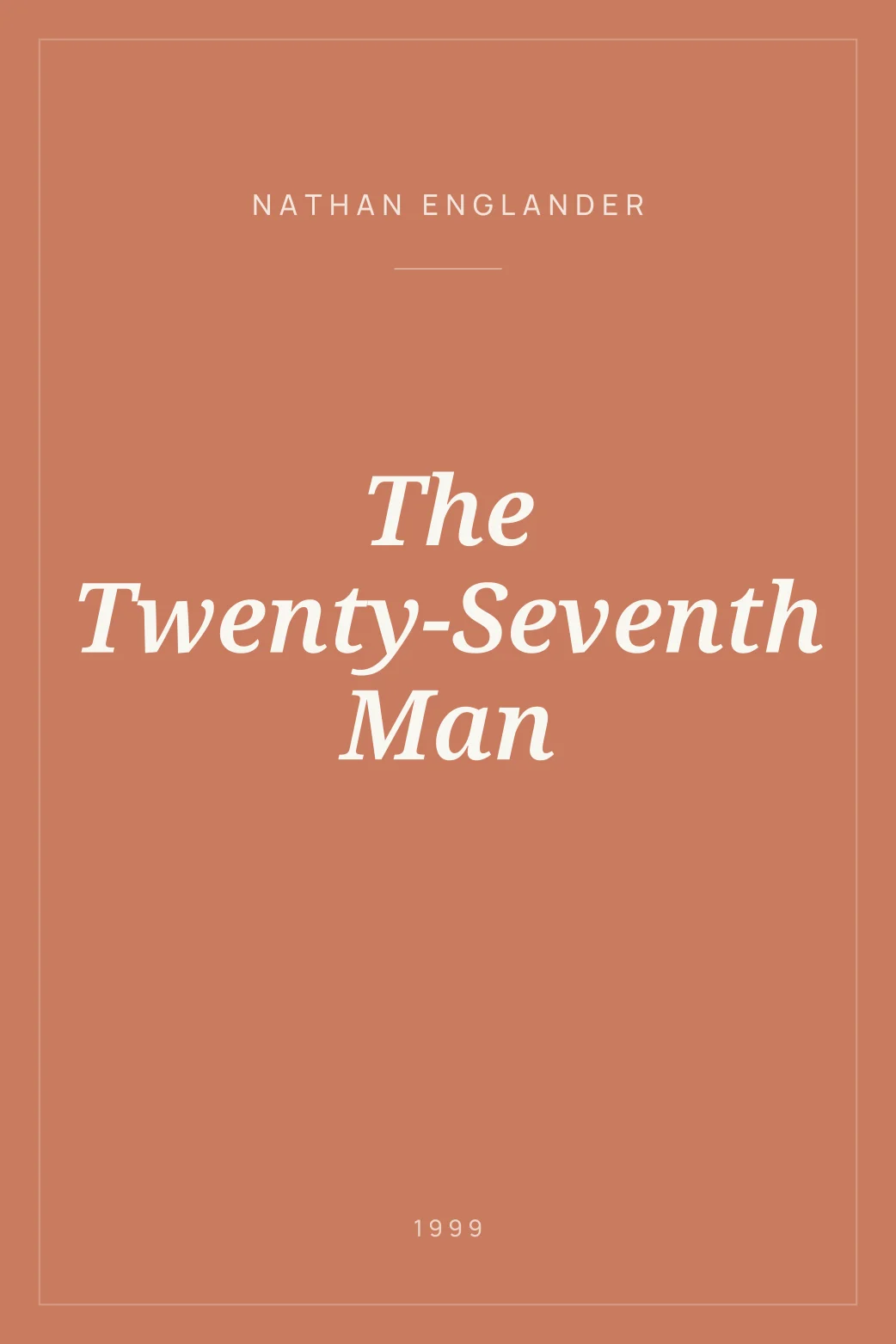 Portada de The Twenty-Seventh Man