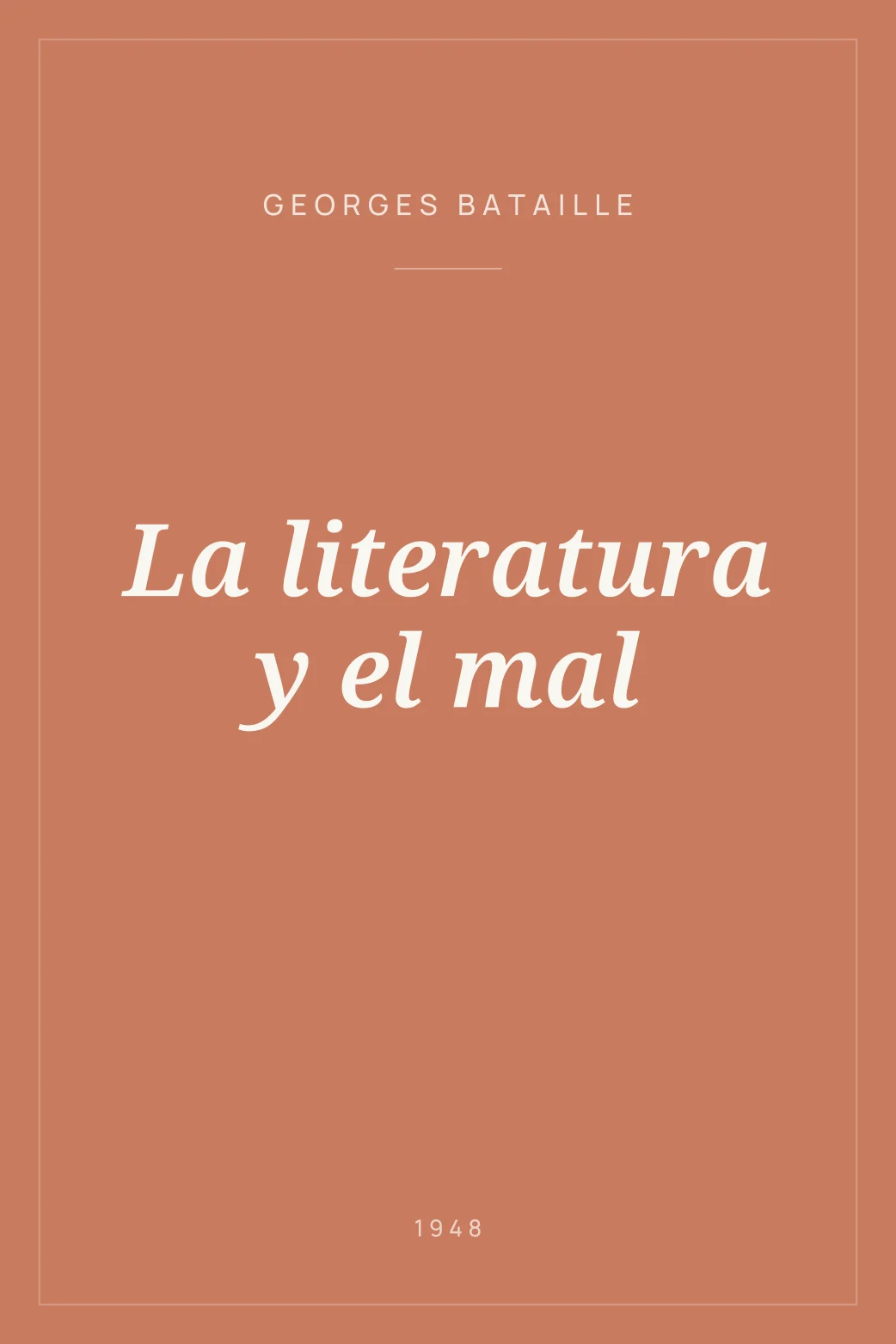 Portada de La literatura y el mal