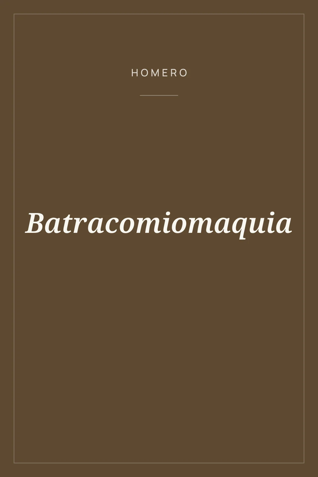 Portada de Batracomiomaquia
