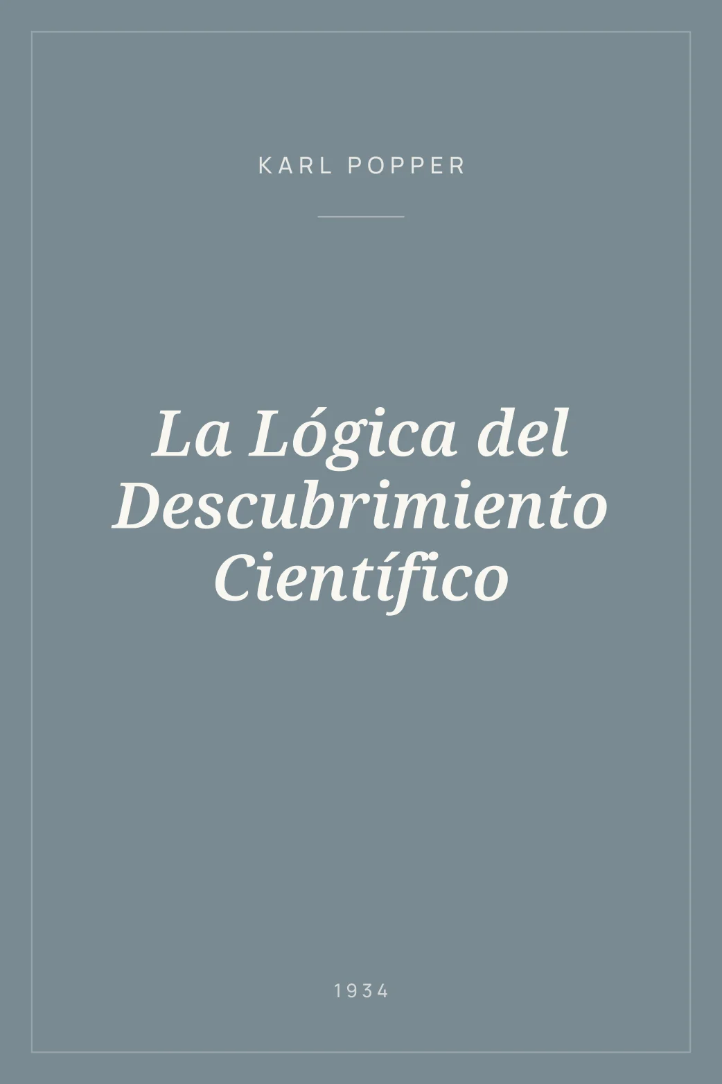Portada de La Lógica del Descubrimiento Científico