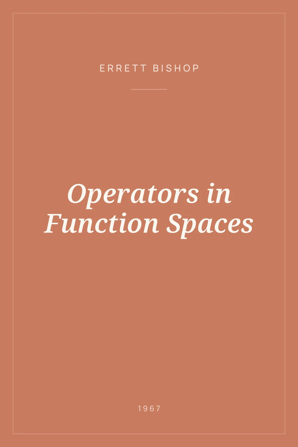 Portada de Operators in Function Spaces