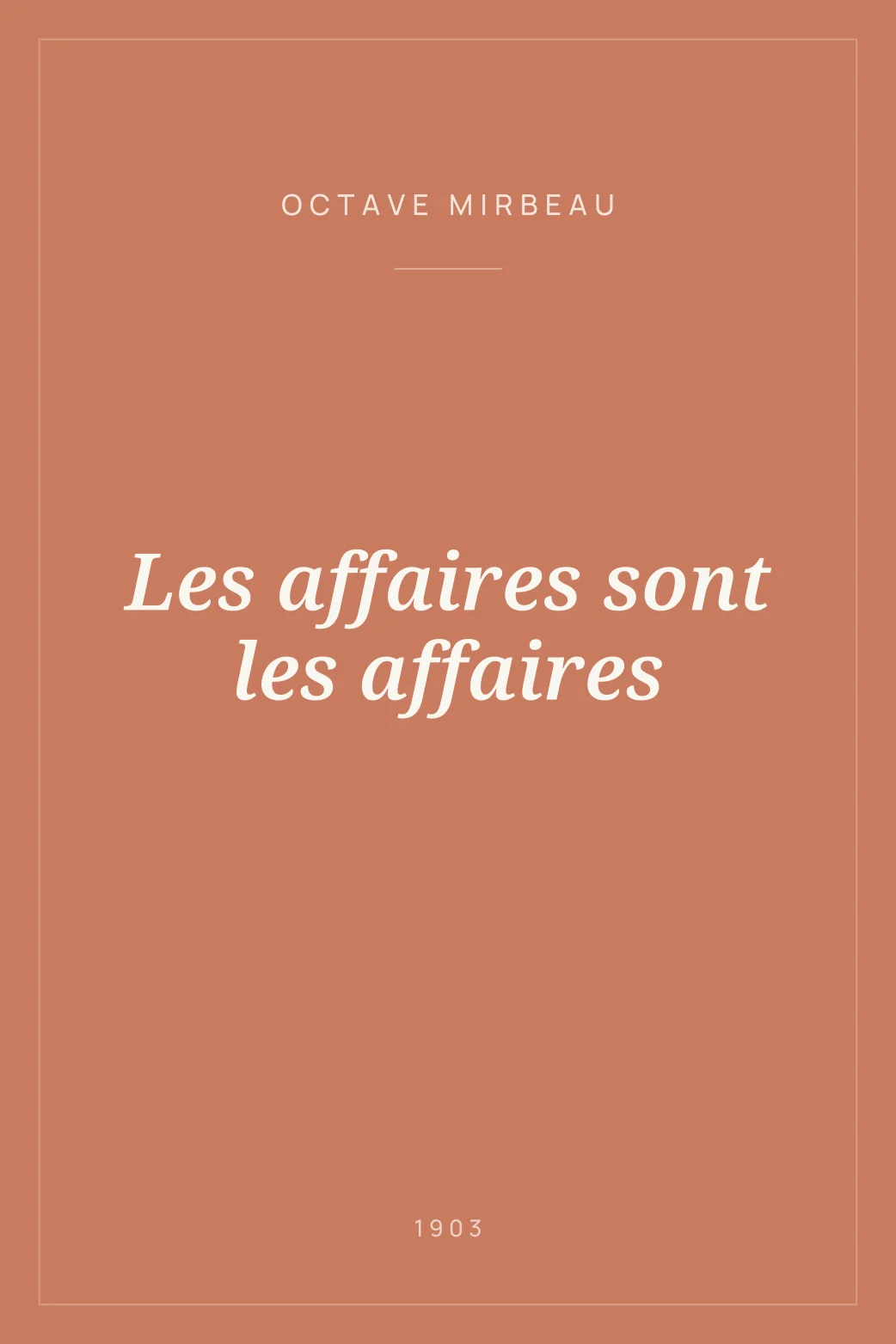 Portada de Les affaires sont les affaires