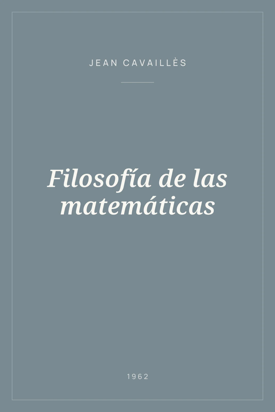 Portada de Filosofía de las matemáticas