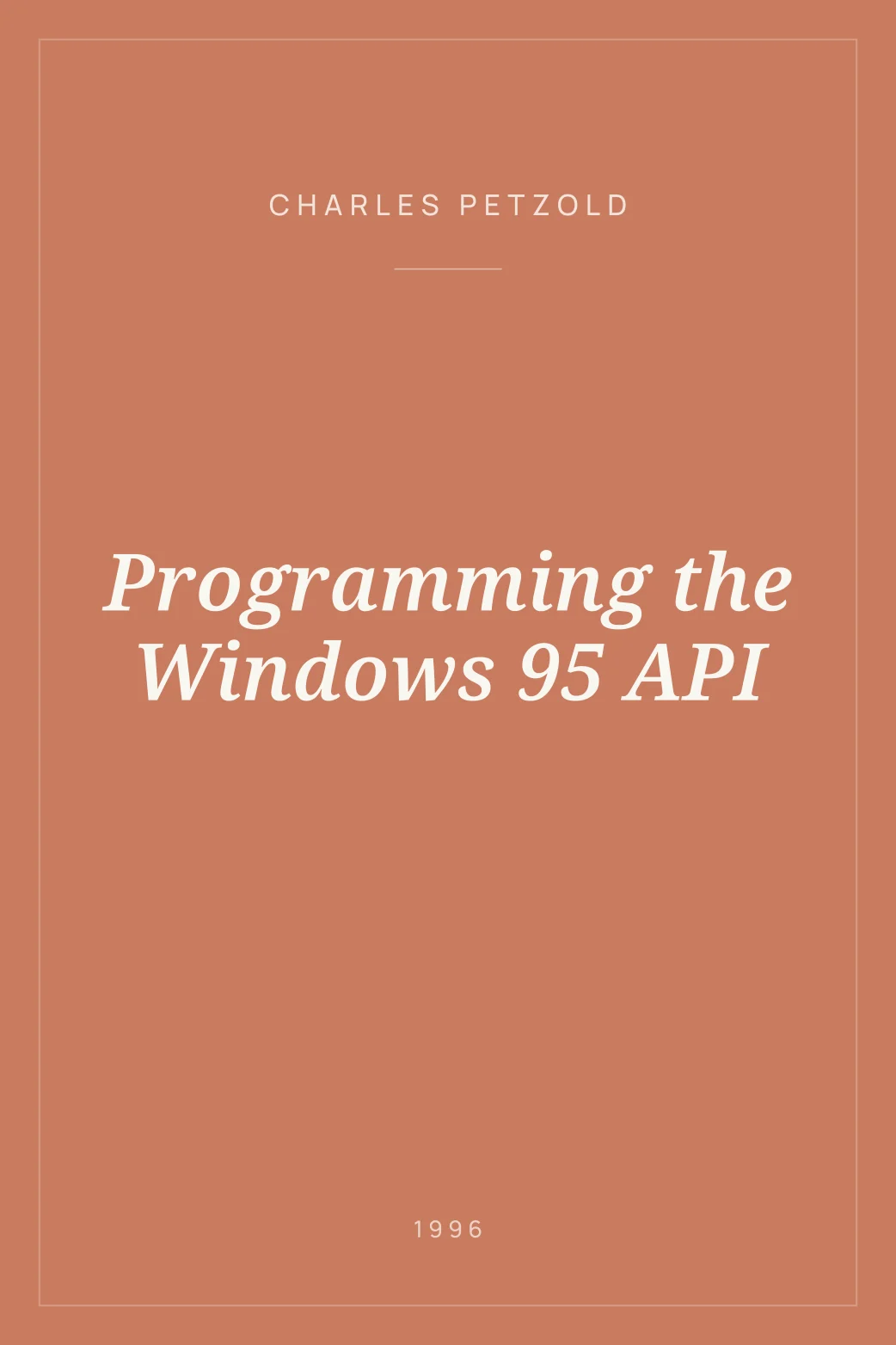 Portada de Programming the Windows 95 API