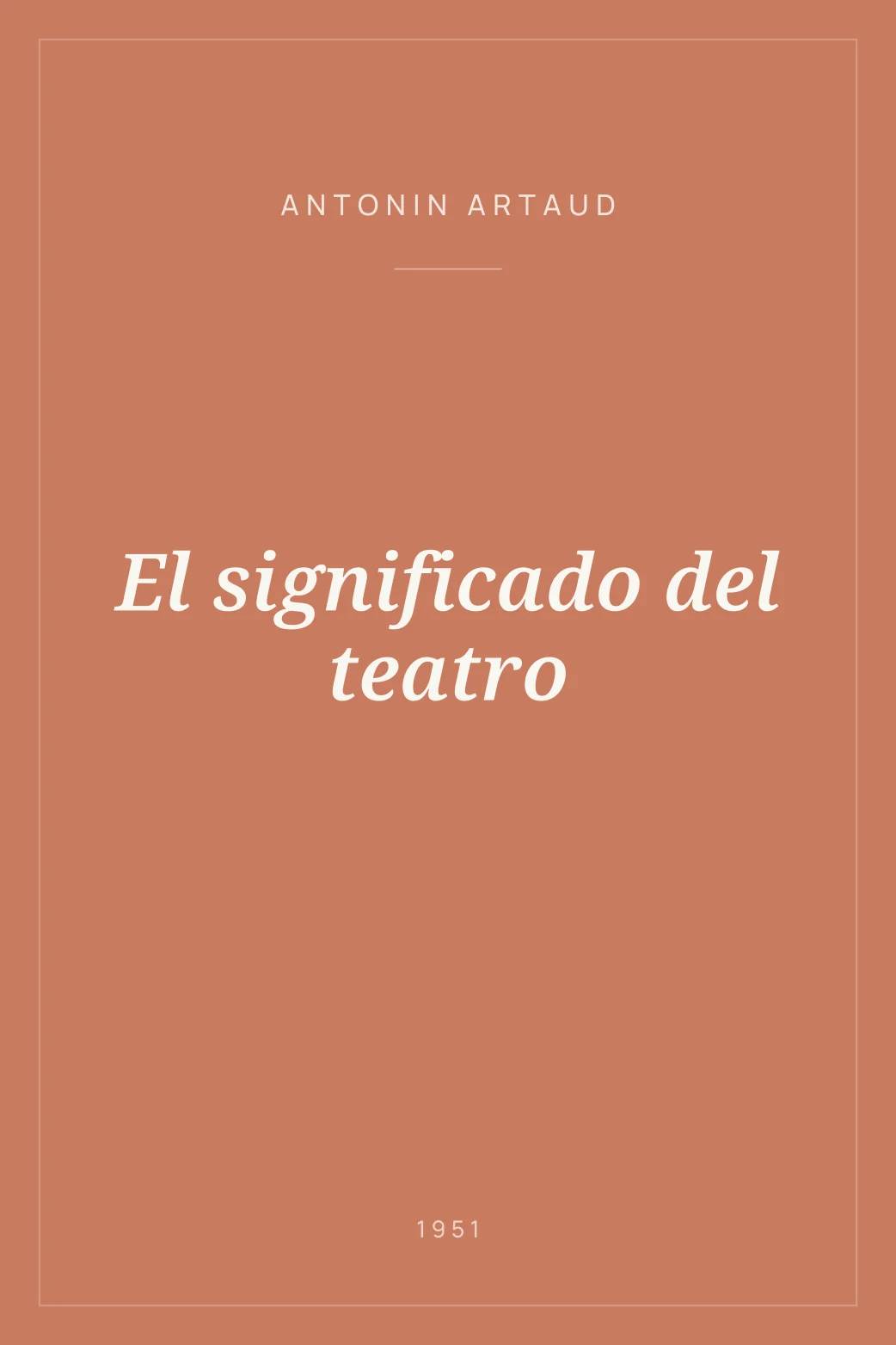 Portada de El significado del teatro