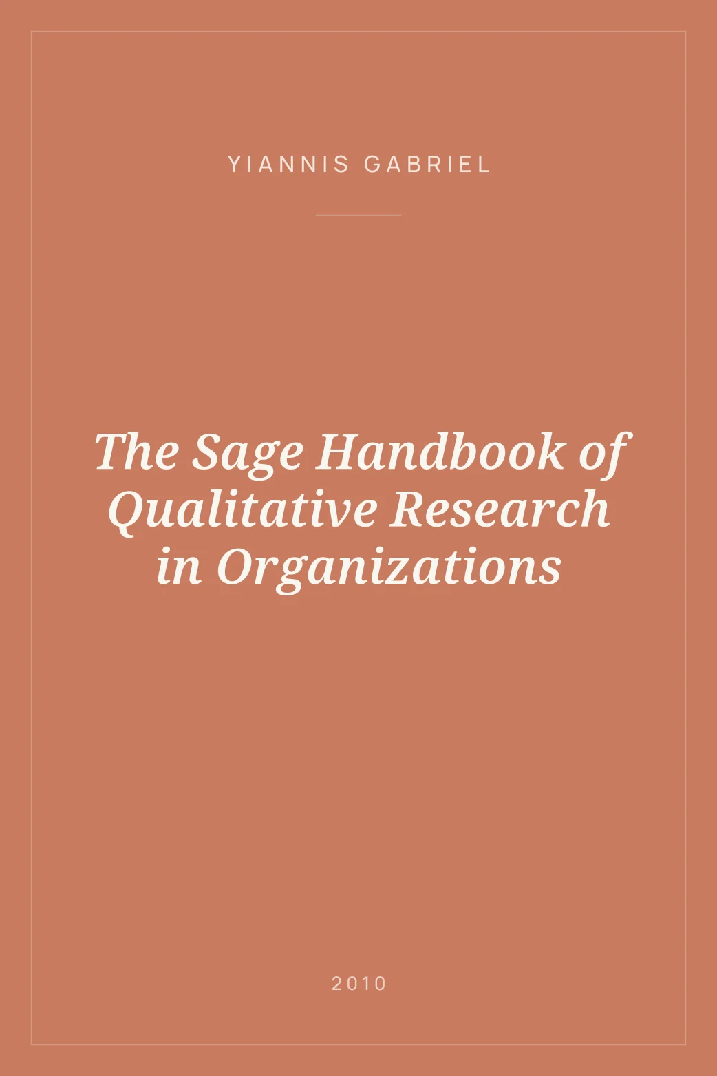 Portada de The Sage Handbook of Qualitative Research in Organizations