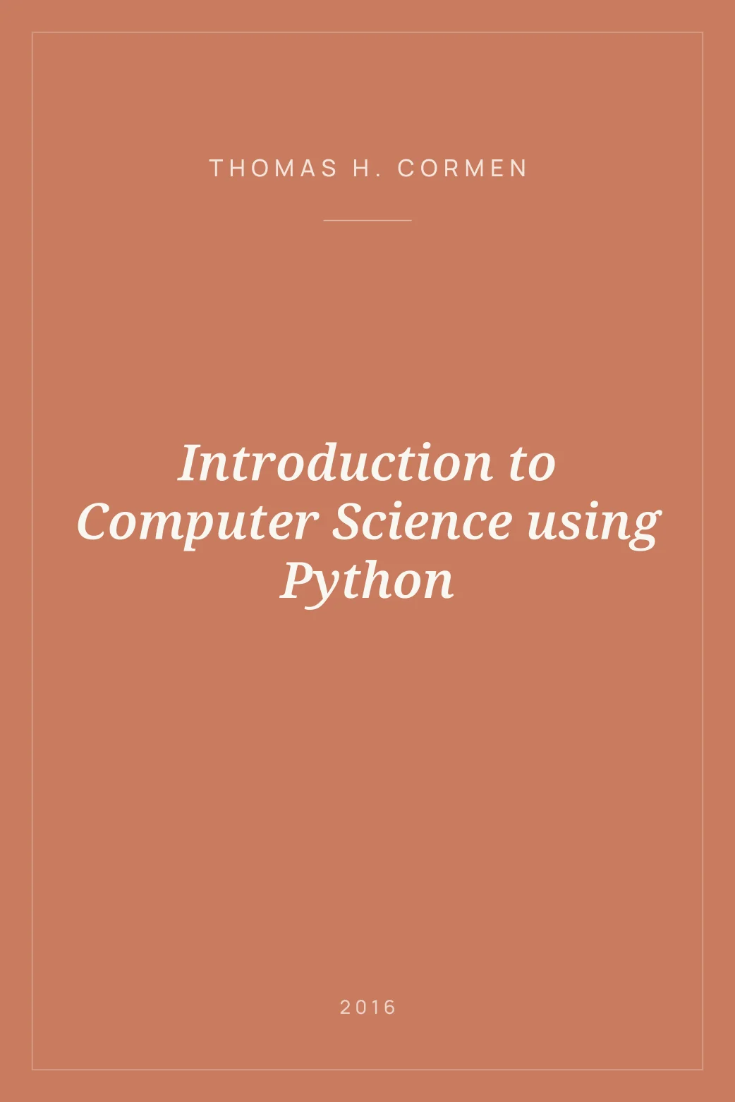 Portada de Introduction to Computer Science using Python
