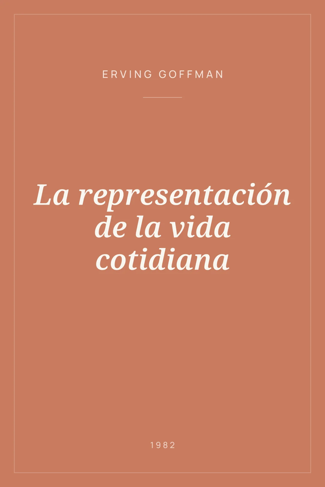 Portada de La representación de la vida cotidiana