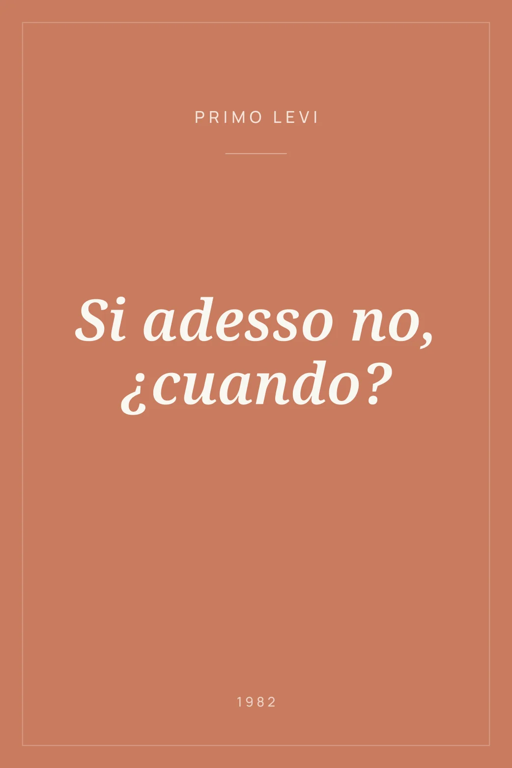 Portada de Si adesso no, ¿cuando?