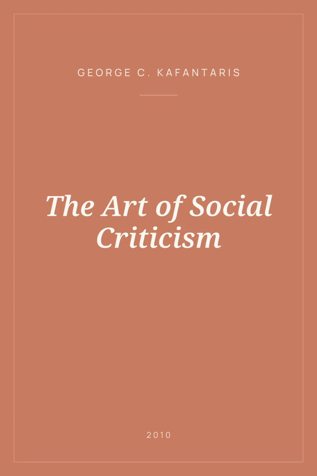 Portada de The Art of Social Criticism