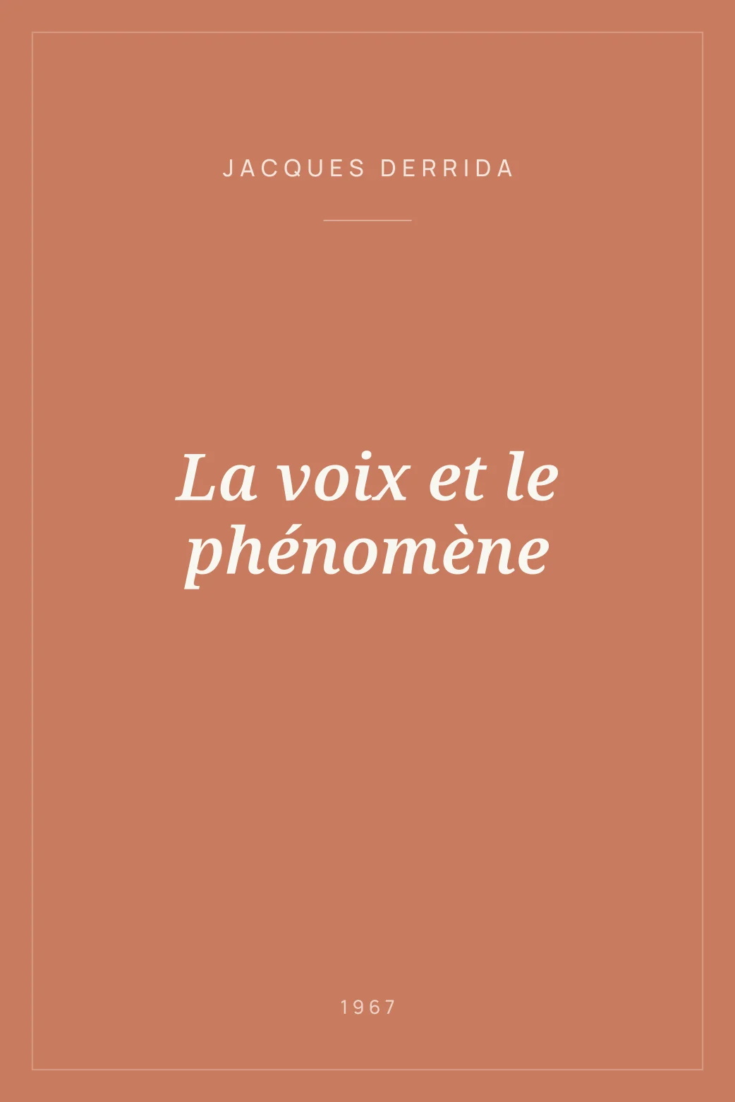 Portada de La voix et le phénomène