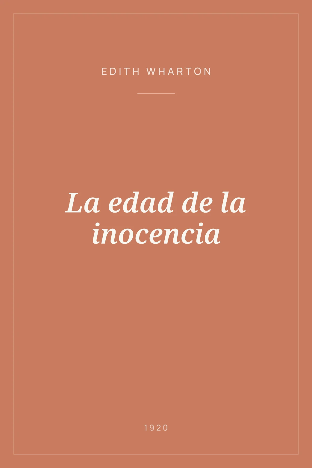 Portada de La edad de la inocencia