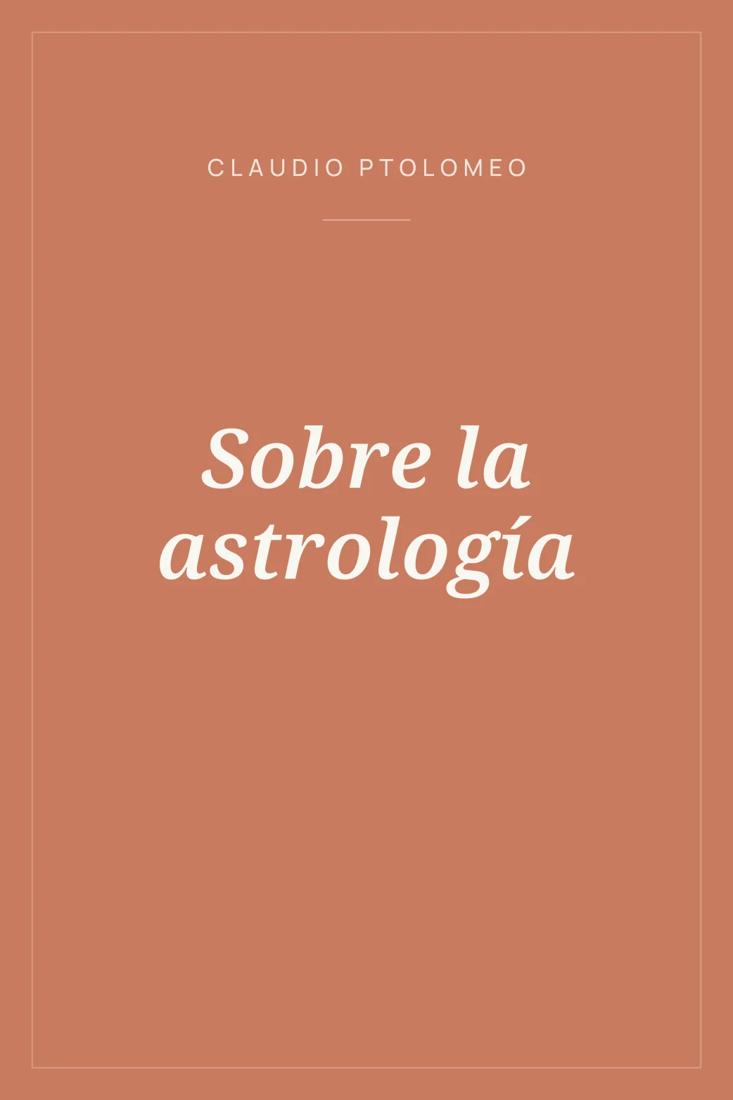 Portada de Sobre la astrología