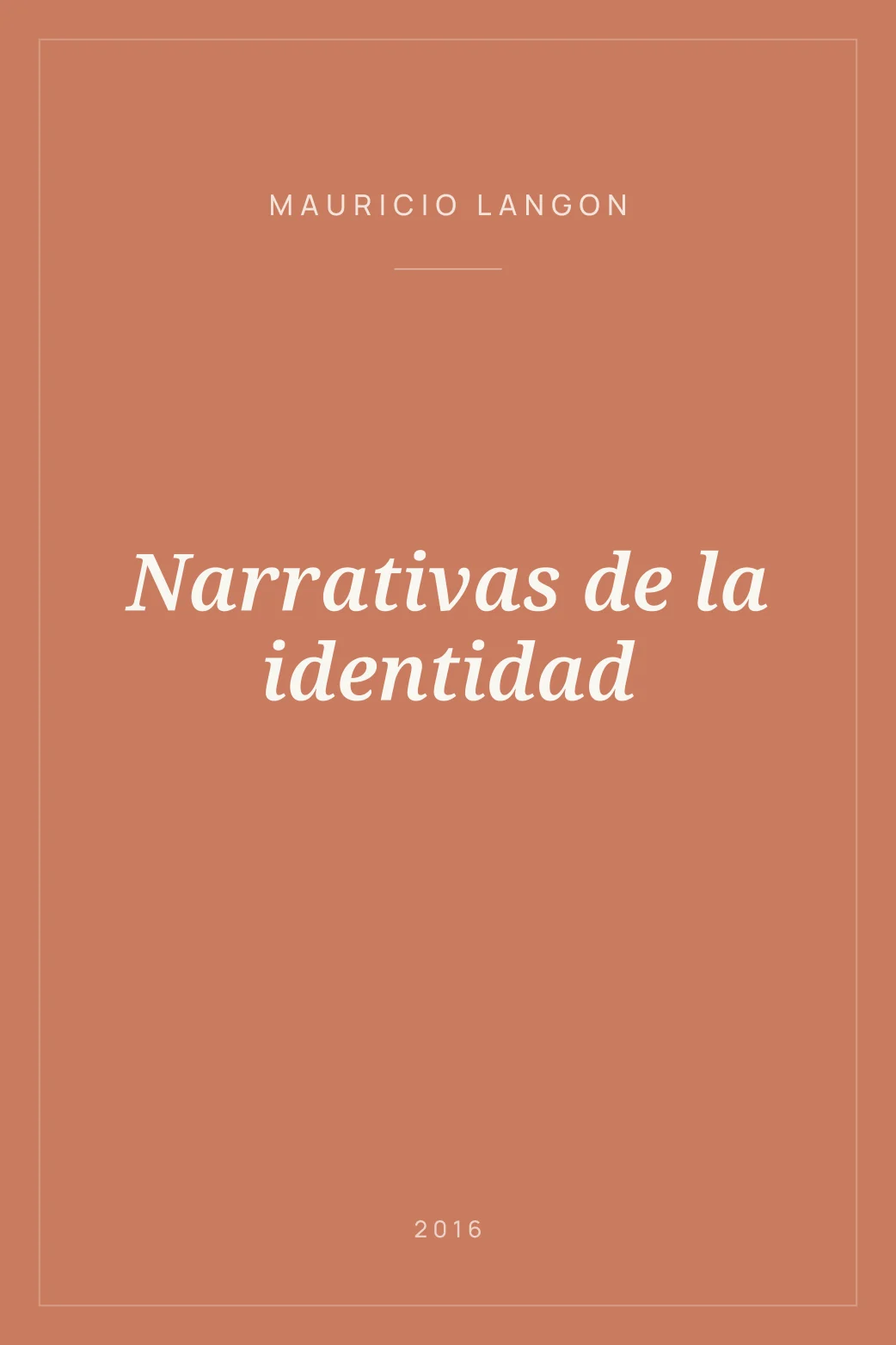 Portada de Narrativas de la identidad