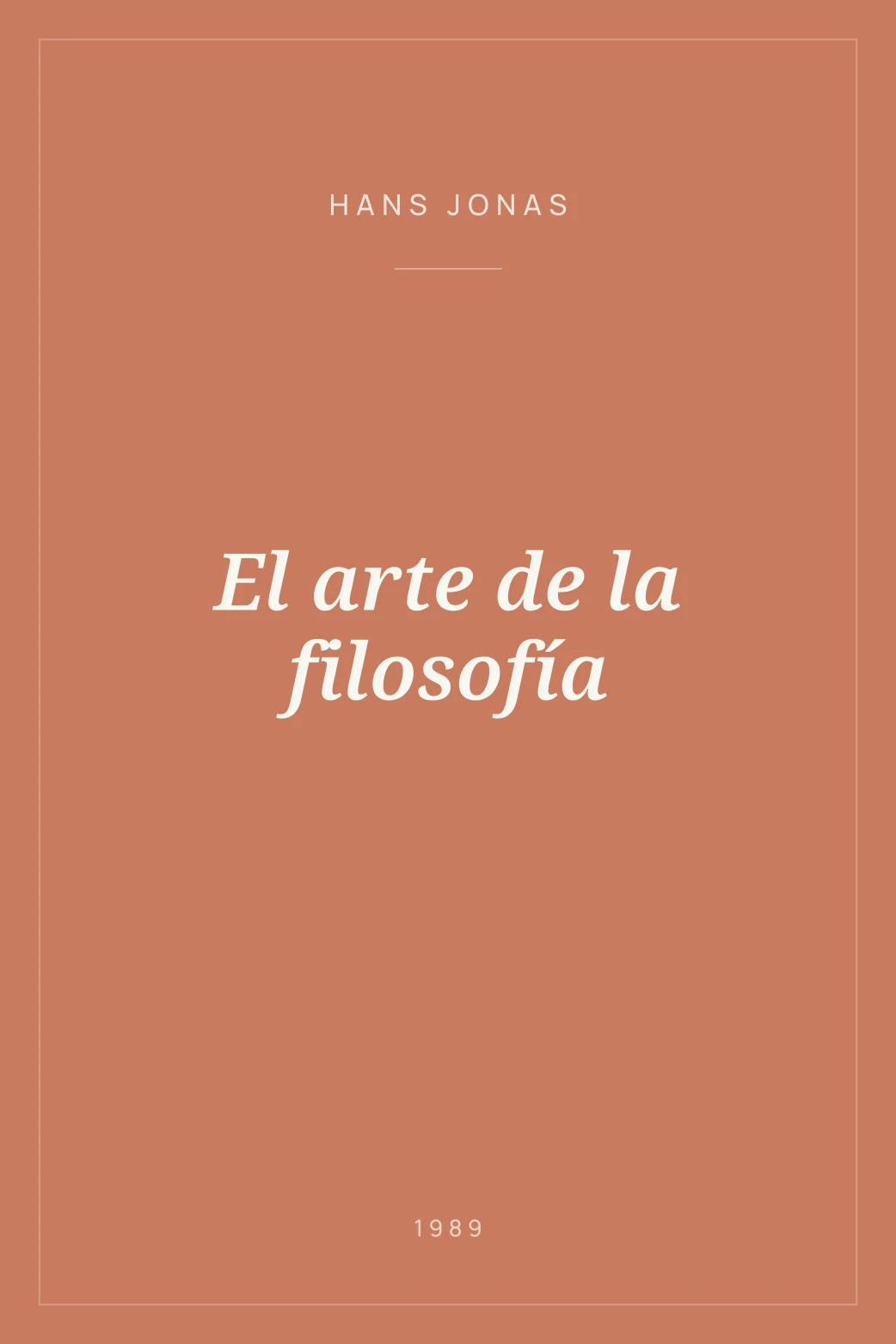 Portada de El arte de la filosofía
