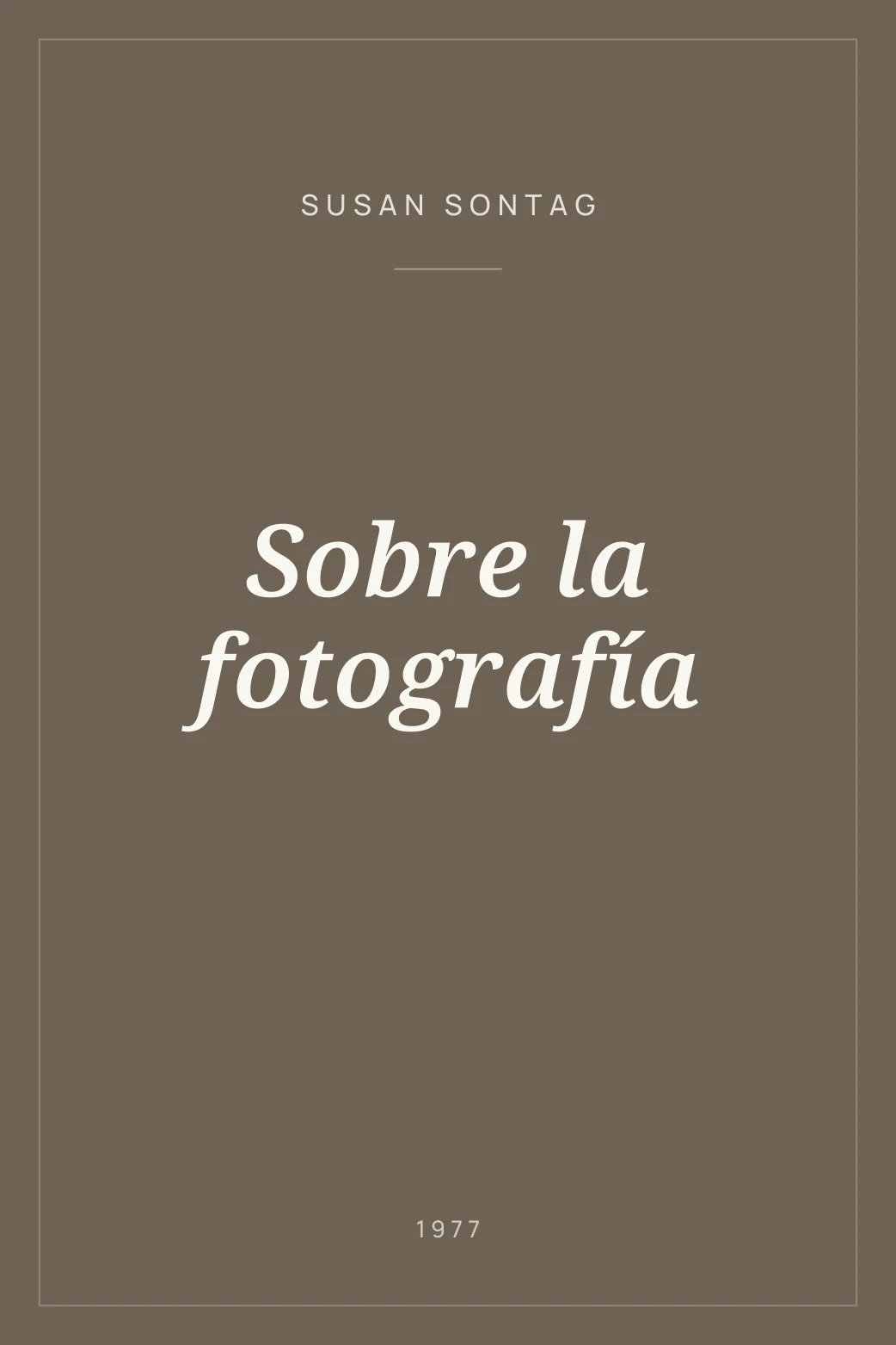 Portada de Sobre la fotografía