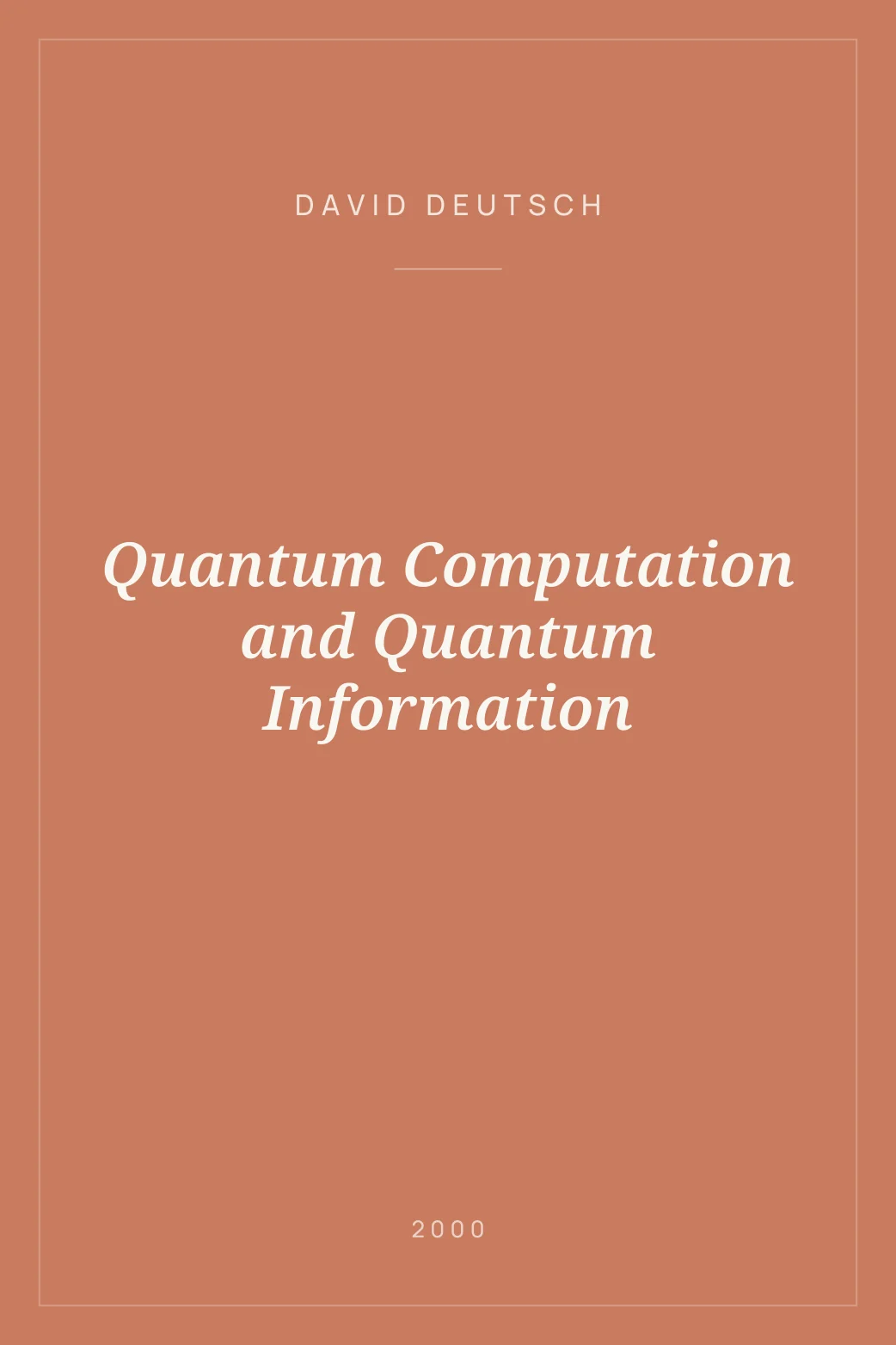 Portada de Quantum Computation and Quantum Information