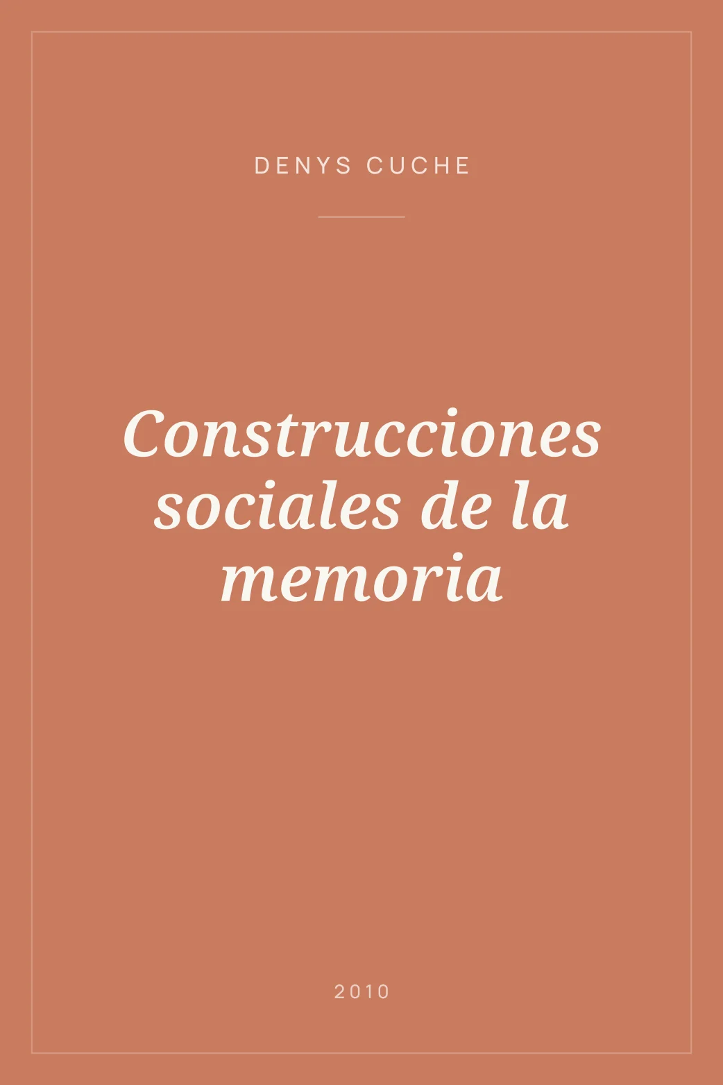 Portada de Construcciones sociales de la memoria