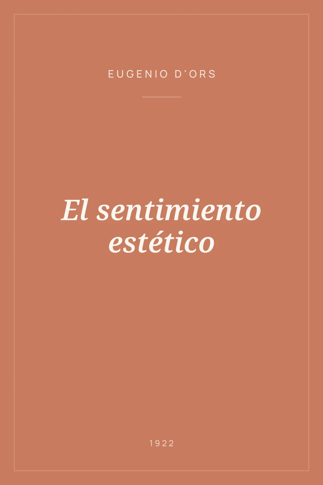 Portada de El sentimiento estético