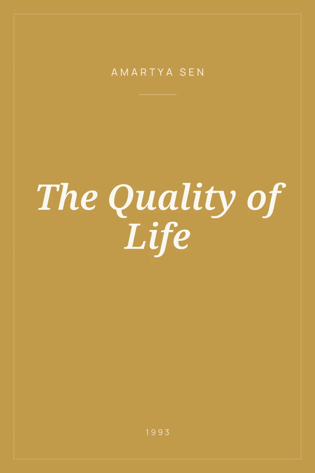 Portada de The Quality of Life