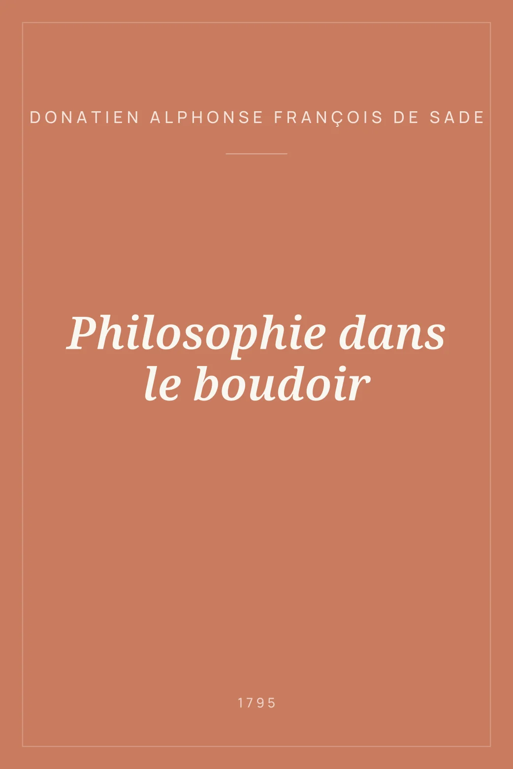 Portada de Philosophie dans le boudoir