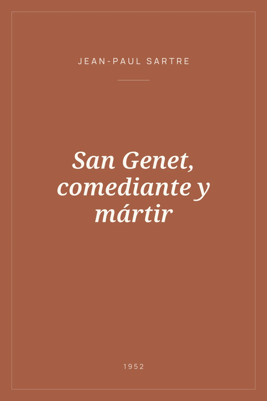Portada de San Genet, comediante y mártir