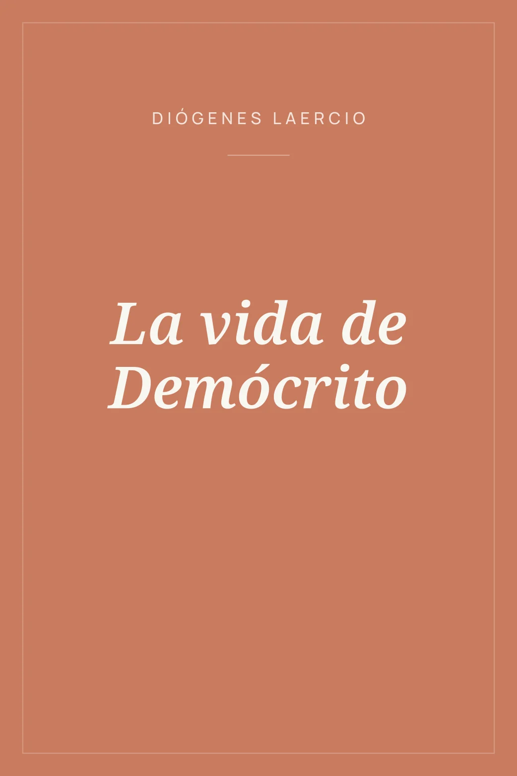 Portada de La vida de Demócrito
