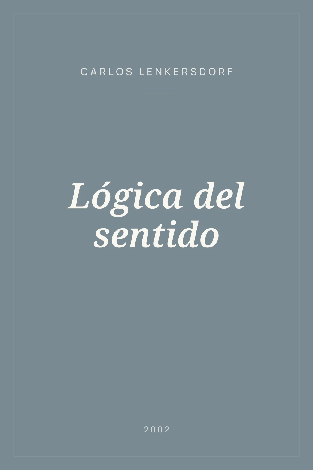 Portada de Lógica del sentido