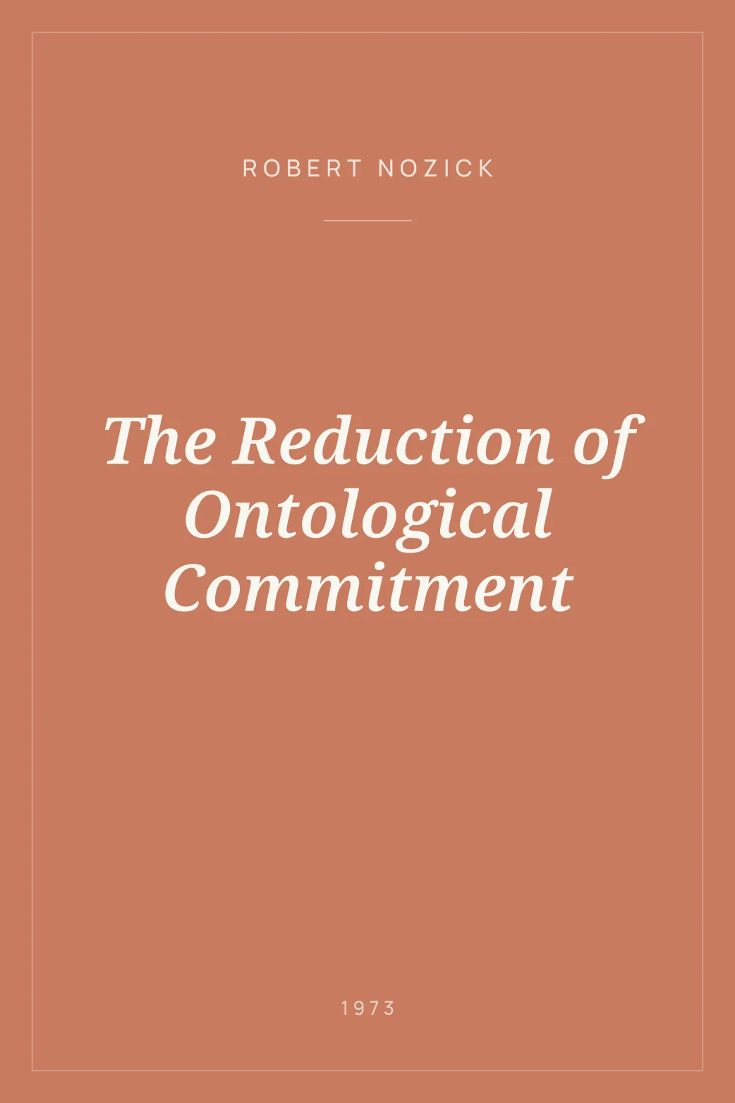 Portada de The Reduction of Ontological Commitment