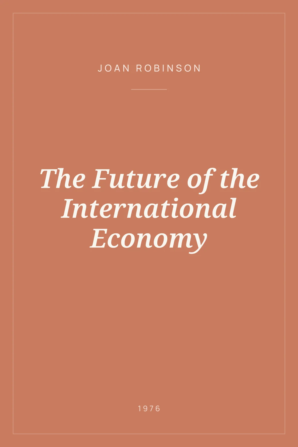 Portada de The Future of the International Economy