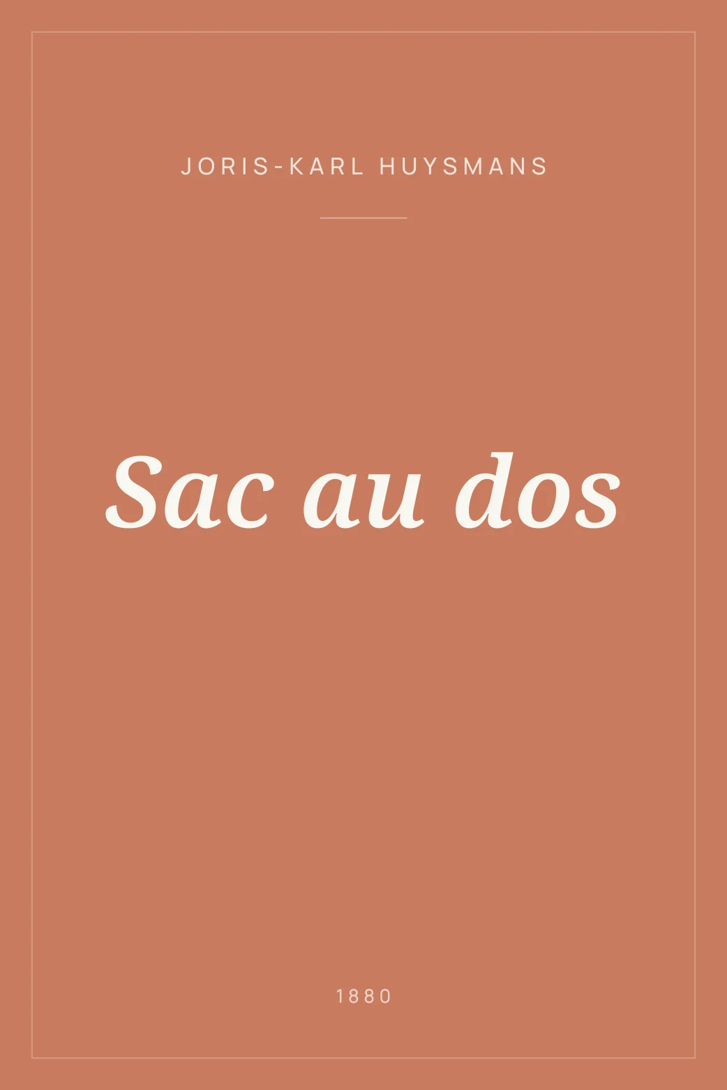 Portada de Sac au dos