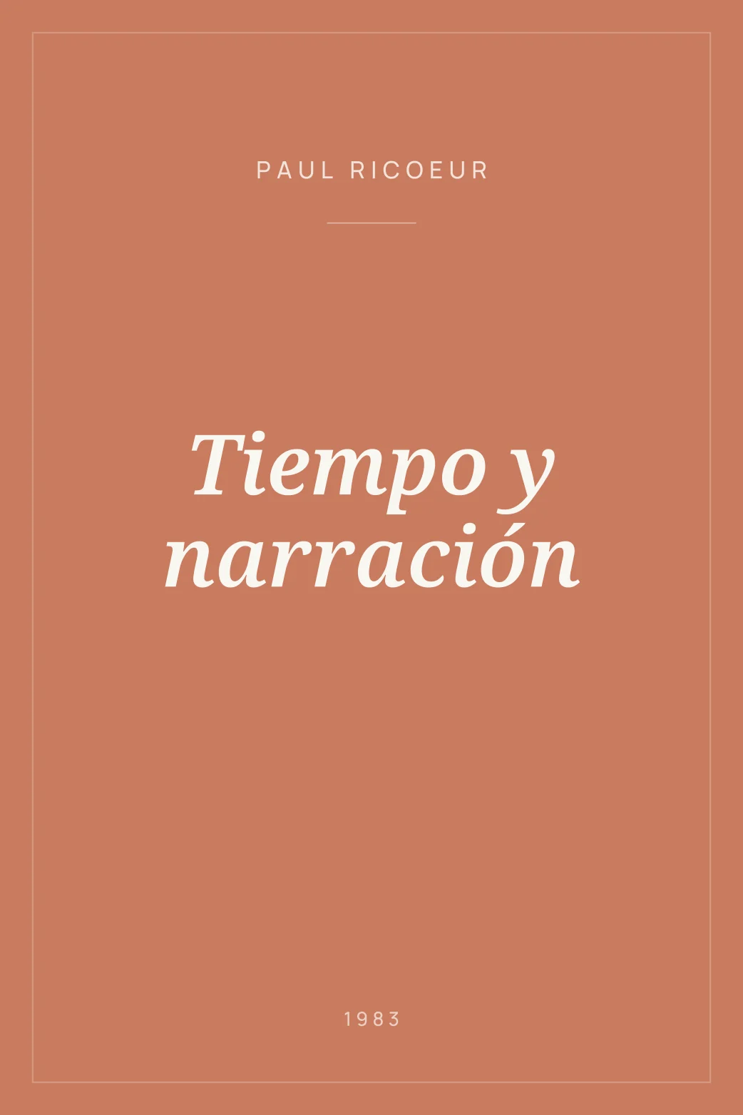 Portada de Tiempo y narración